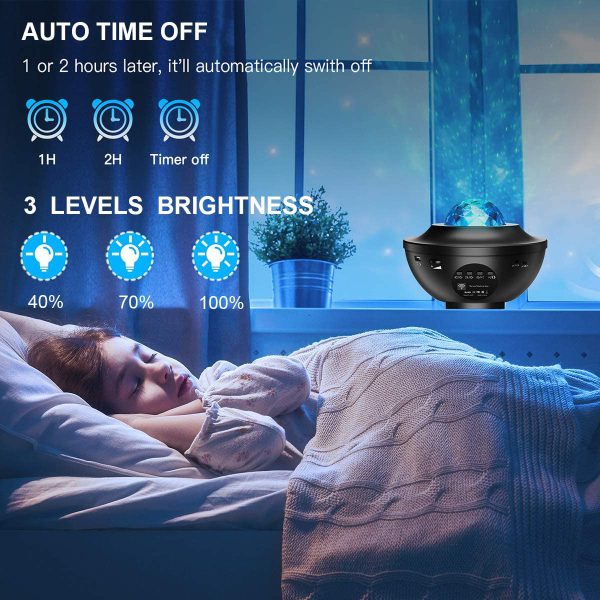 Star Projector Galaxy Night Light Projector, with Remote Control&Music Speaker, Voice Control&Timer, Starry Light Projector Bedroom/Decoration/Birthday/Party - Homie Mart