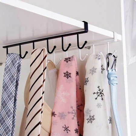 6-Hook Under-the-Shelf Hanging Organizer (2 PCs)