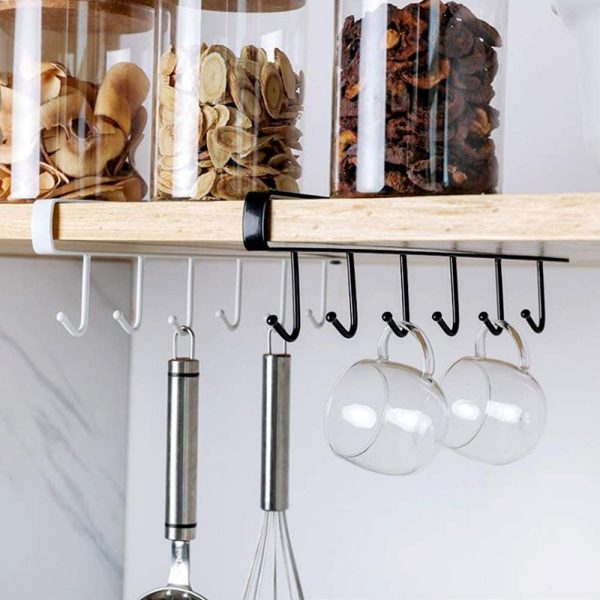 6-Hook Under-the-Shelf Hanging Organizer (2 PCs)