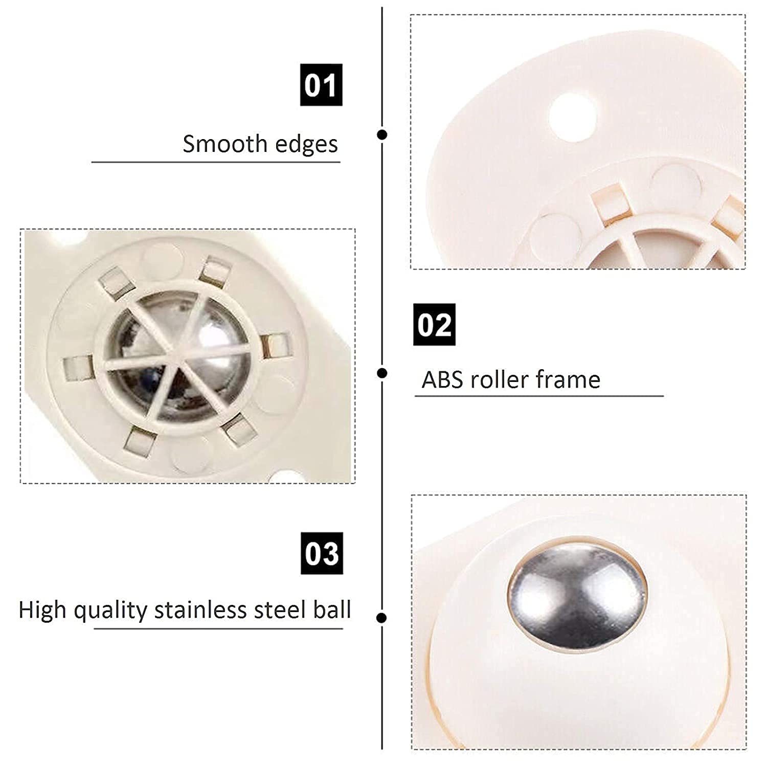 4 Pcs 360 Rotate Self Adhesive Mini Swivel Casters