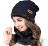 CozyFleece Duo - Wool Beanie Cap with Neck Warmer Set - Homie Mart