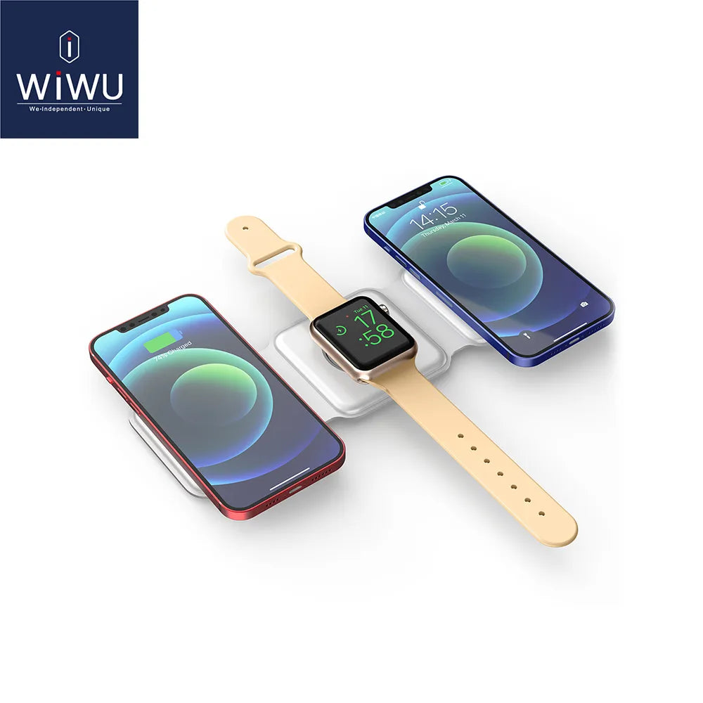 WiWU Magnetic Wireless Charger 3 in 1 - Homie Mart