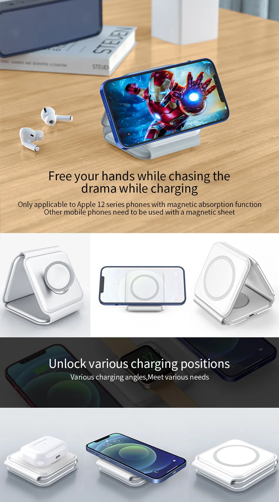 WiWU Magnetic Wireless Charger 3 in 1 - Homie Mart